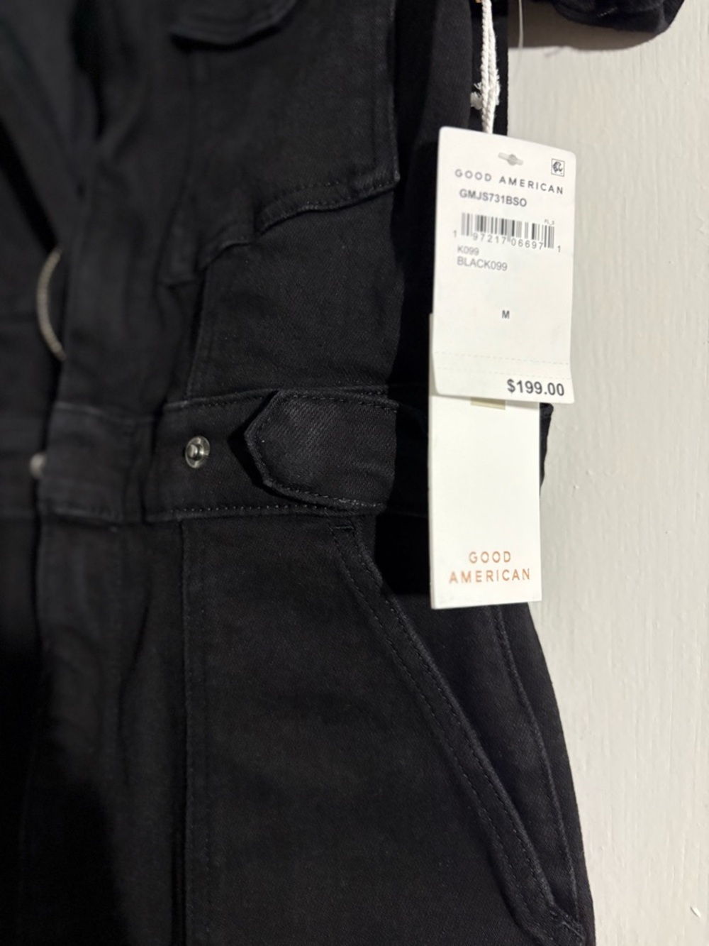 Good American “Fit for Success” Black Short-Sleeve Jumpsuit - Picture 12 of 13